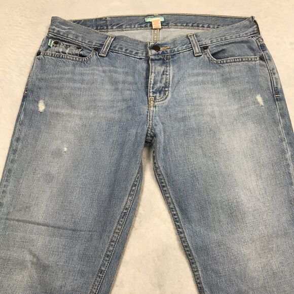 Y2K HOLLISTER Jean Women 9 (32x26) Lo Rise Boot Crop Light Wash Distressed - Picture 4 of 16